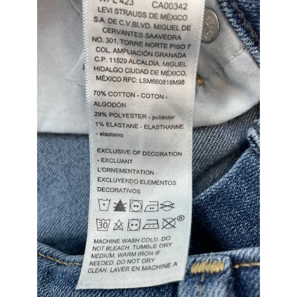 Levis Jeans Women 14M (32x30) Blue Cotton Blend Stretch Signature Straight - Picture 5 of 8